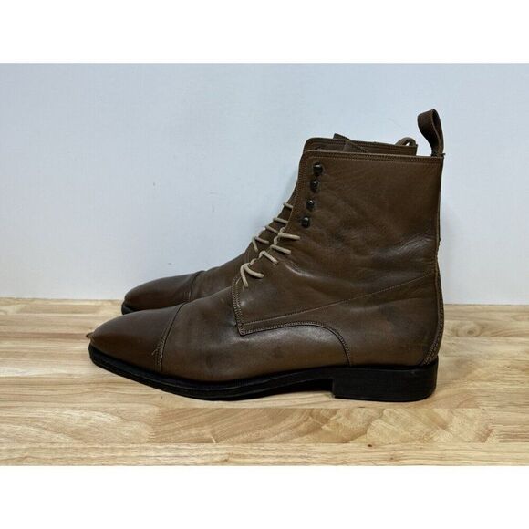 Gucci Boot Men’s Size 10 E Brown Leather Cap Toe Military Classic Ankle Tom Ford - Picture 5 of 11